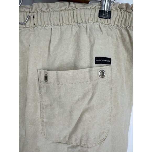 Social Standard by Sanctuary Khaki Linen Blend Solstice Jogger Pant Size XL - Picture 5 of 10